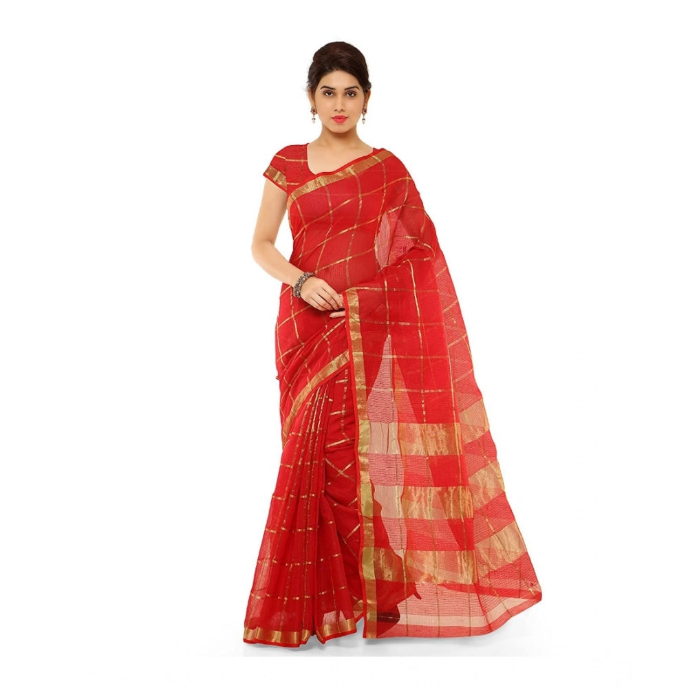Ranili Kota Doria Cotton Saree With Blouse