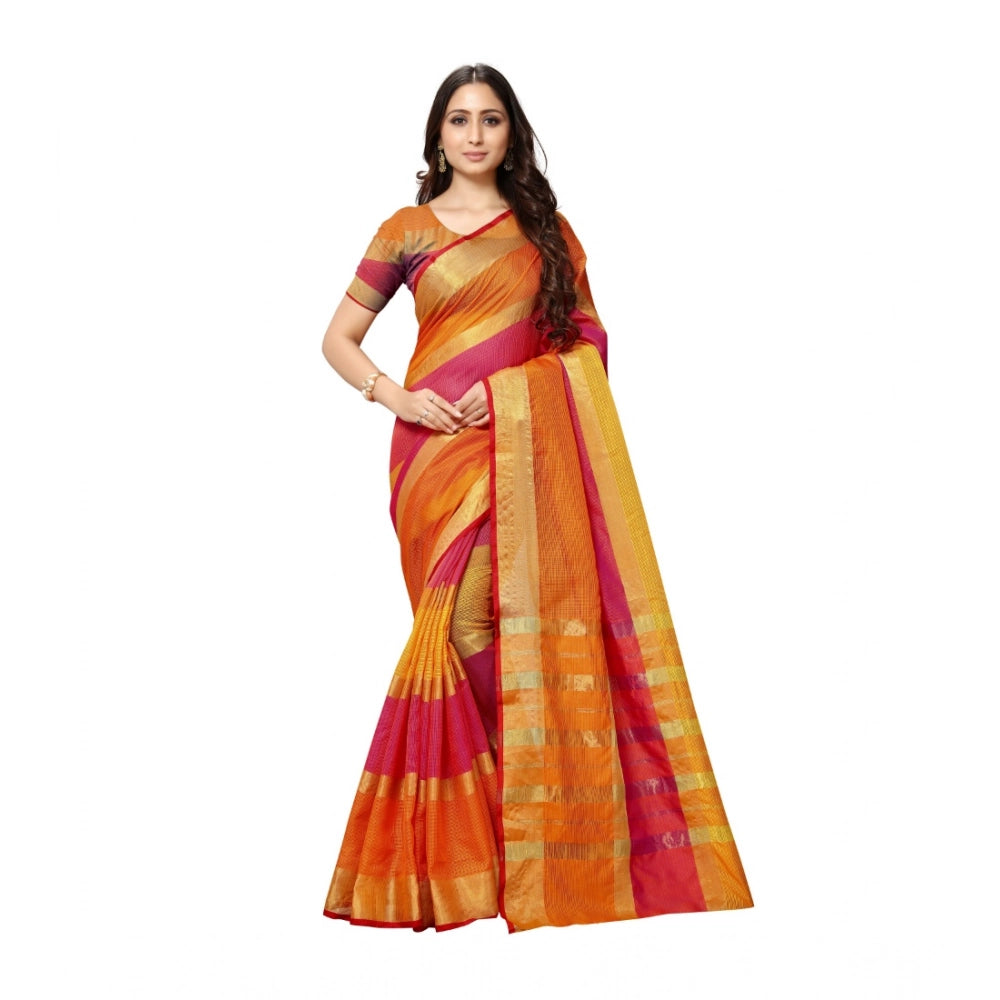 Ranili Kota Doria Cotton Saree With Blouse