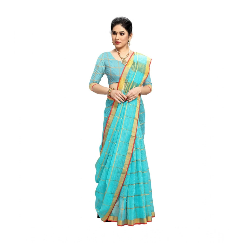 Ranili Kota Doria Cotton Saree With Blouse