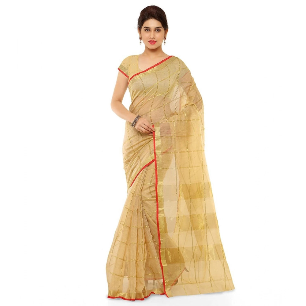 Ranili Kota Doria Cotton Saree With Blouse