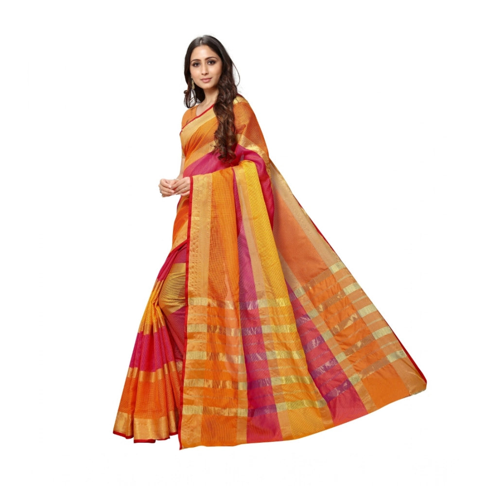 Ranili Kota Doria Cotton Saree With Blouse