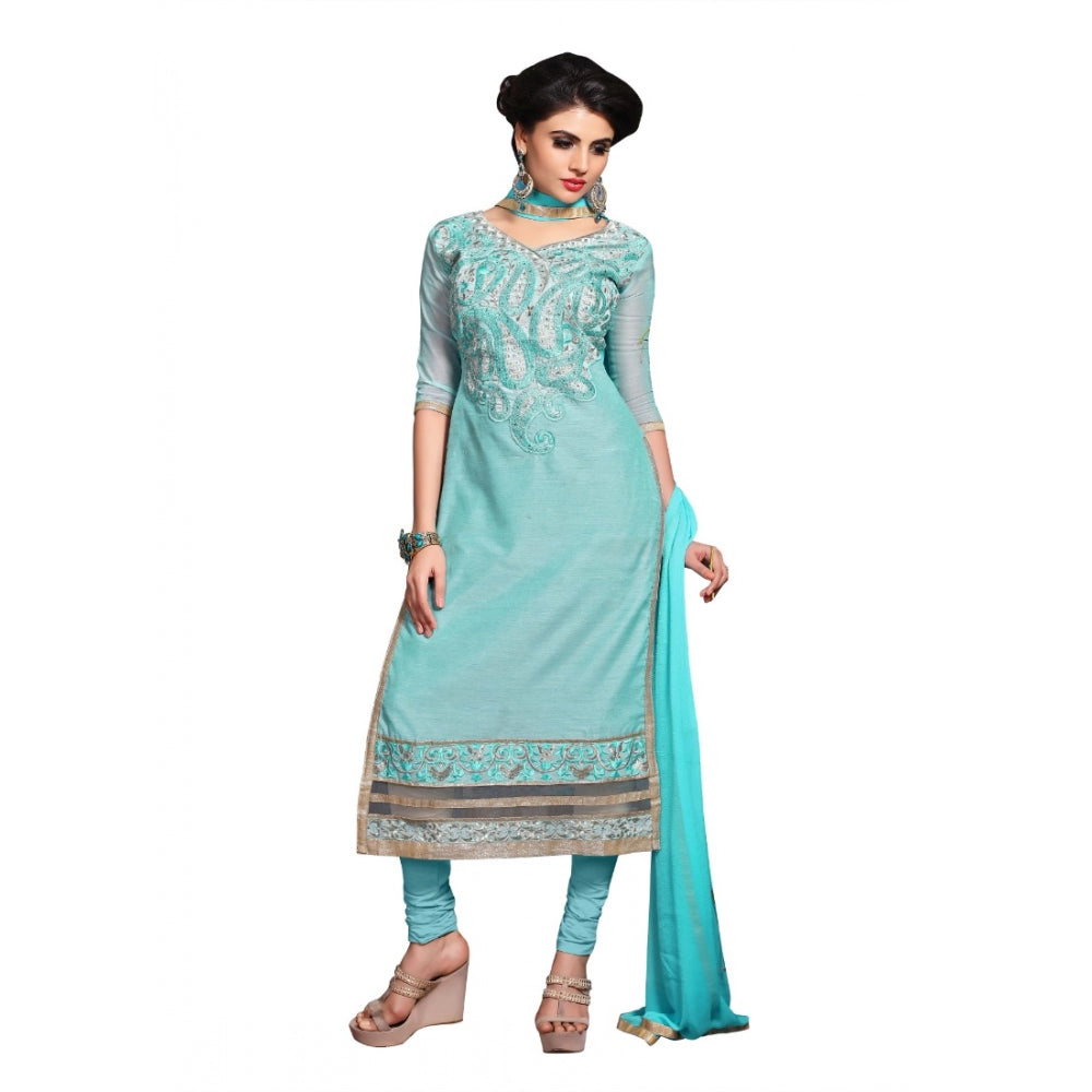 Ranili Chanderi Unstitched Salwar Suit-material With Dupatta