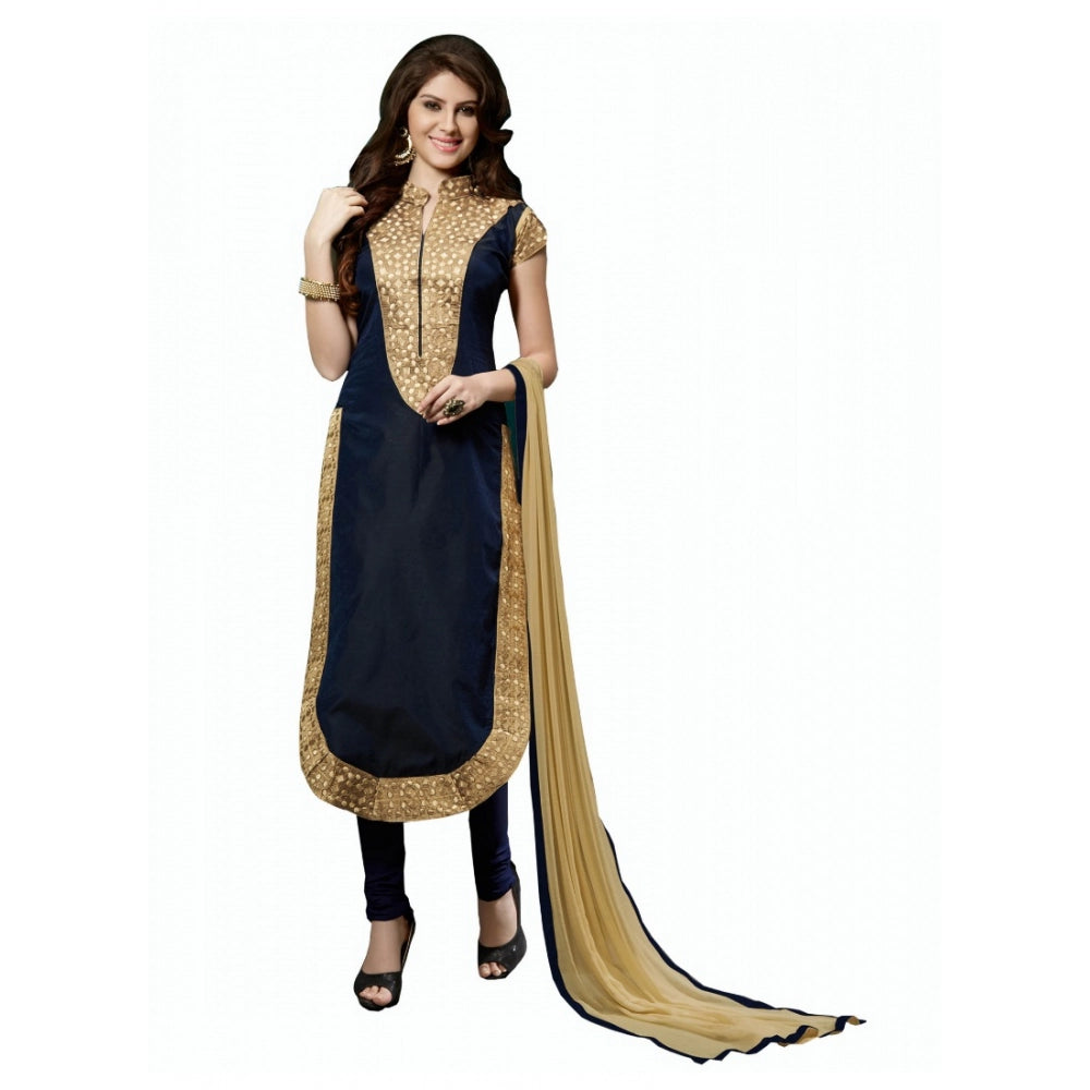 Ranili Chanderi Unstitched Salwar Suit-material With Dupatta