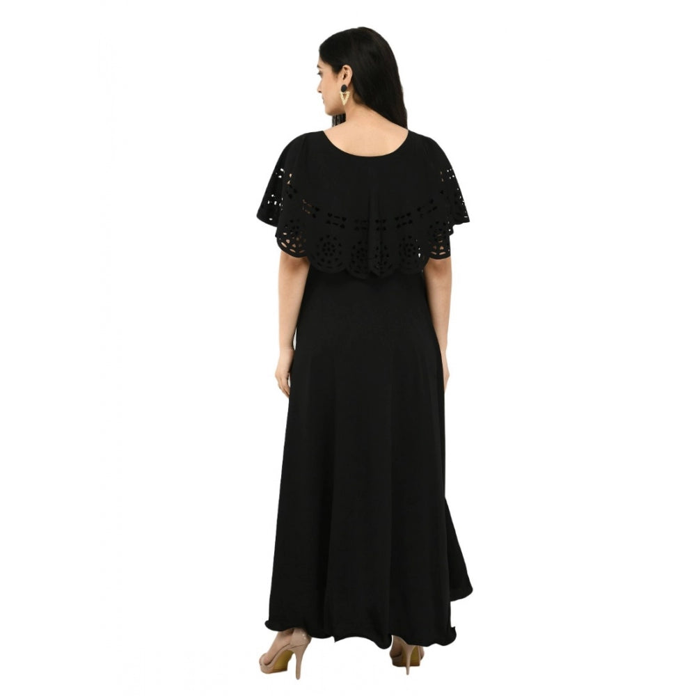 Ranili Crepe Solid Sleeveless Full Length Gown