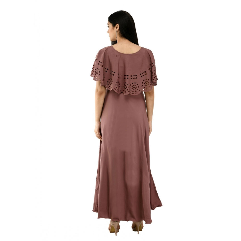 Ranili Crepe Solid Sleeveless Full Length Gown