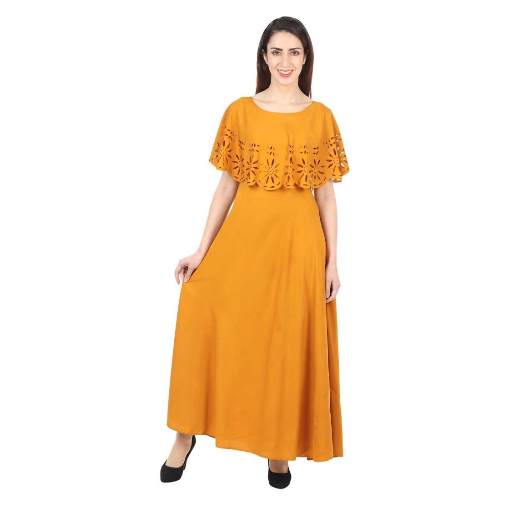 Ranili Crepe Solid Sleeveless Full Length Gown