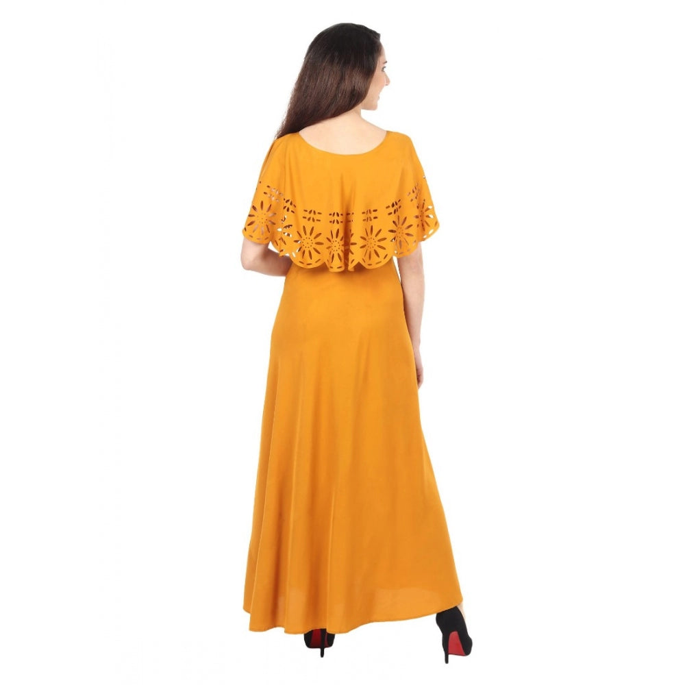 Ranili Crepe Solid Sleeveless Full Length Gown