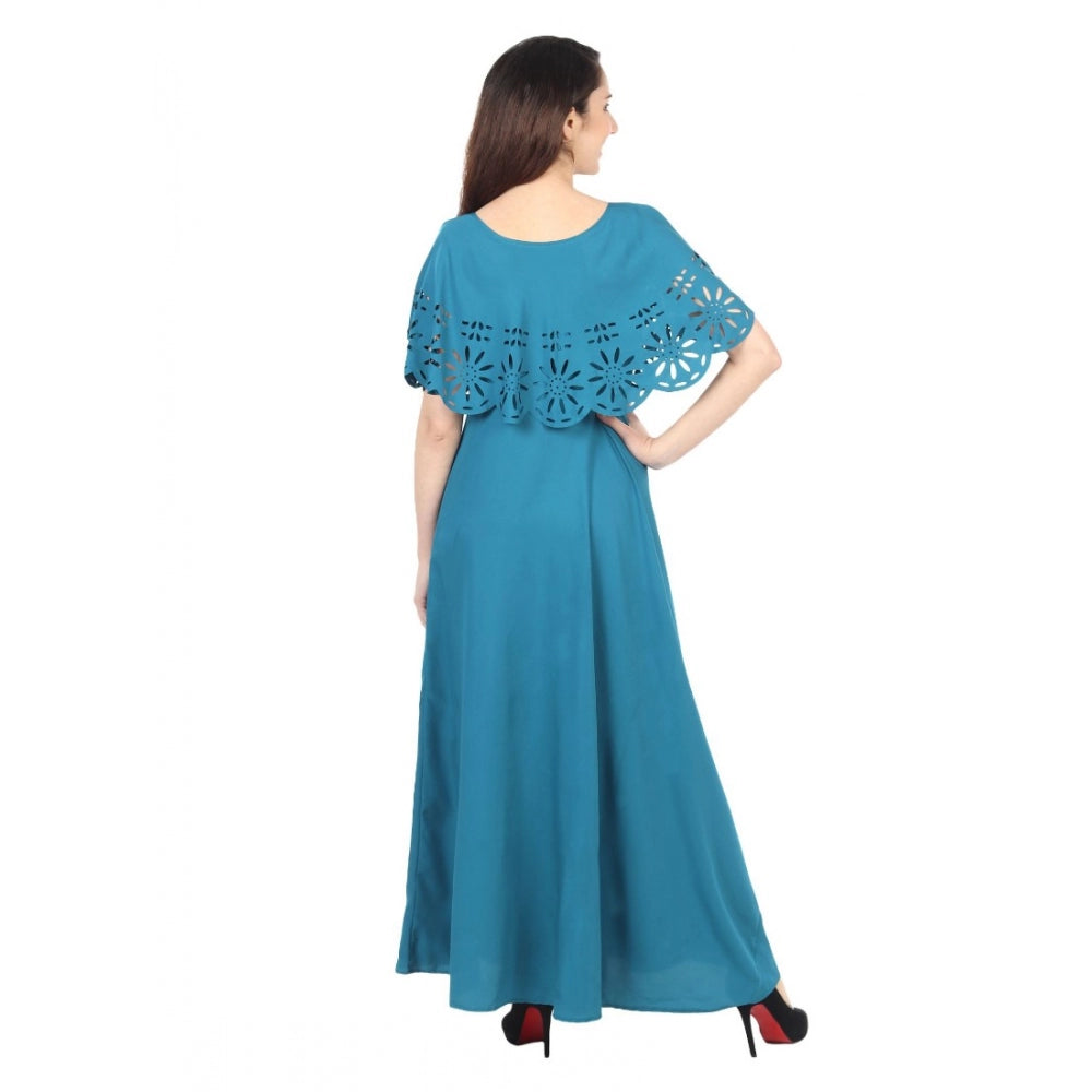 Ranili Crepe Solid Sleeveless Full Length Gown
