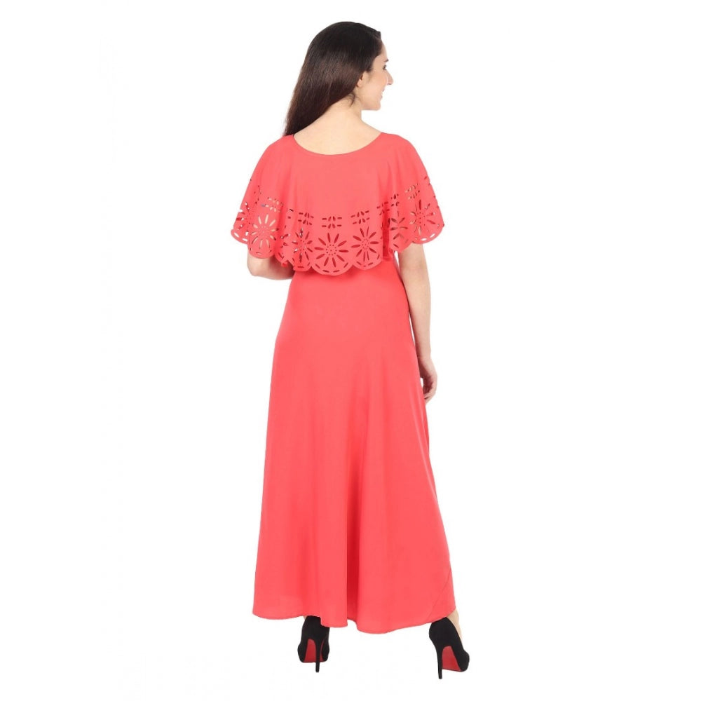 Ranili Crepe Solid Sleeveless Full Length Gown