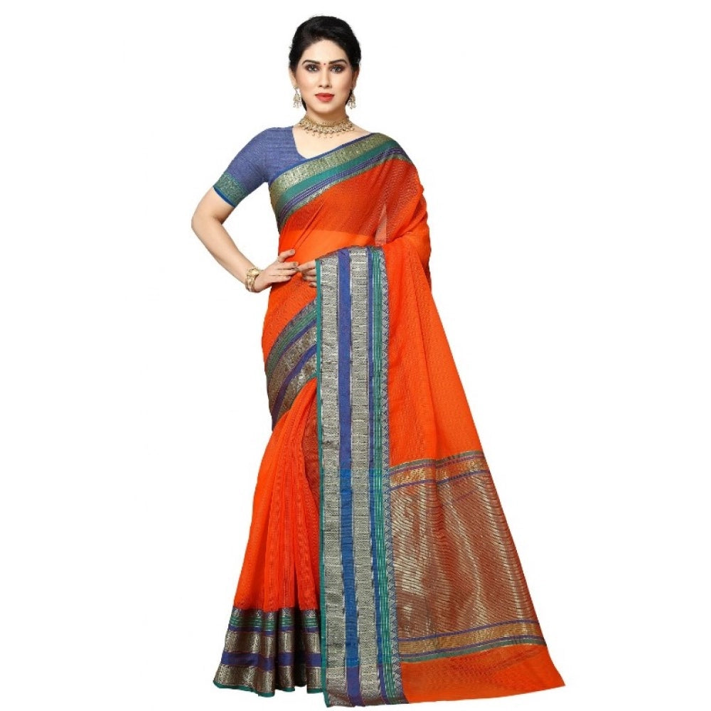 Ranili Kota Doria Cotton Border Saree With Blouse