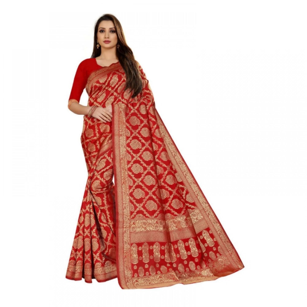 Ranili Jacquard Silk Kanjivaram Jacquard Silk Saree With Blouse