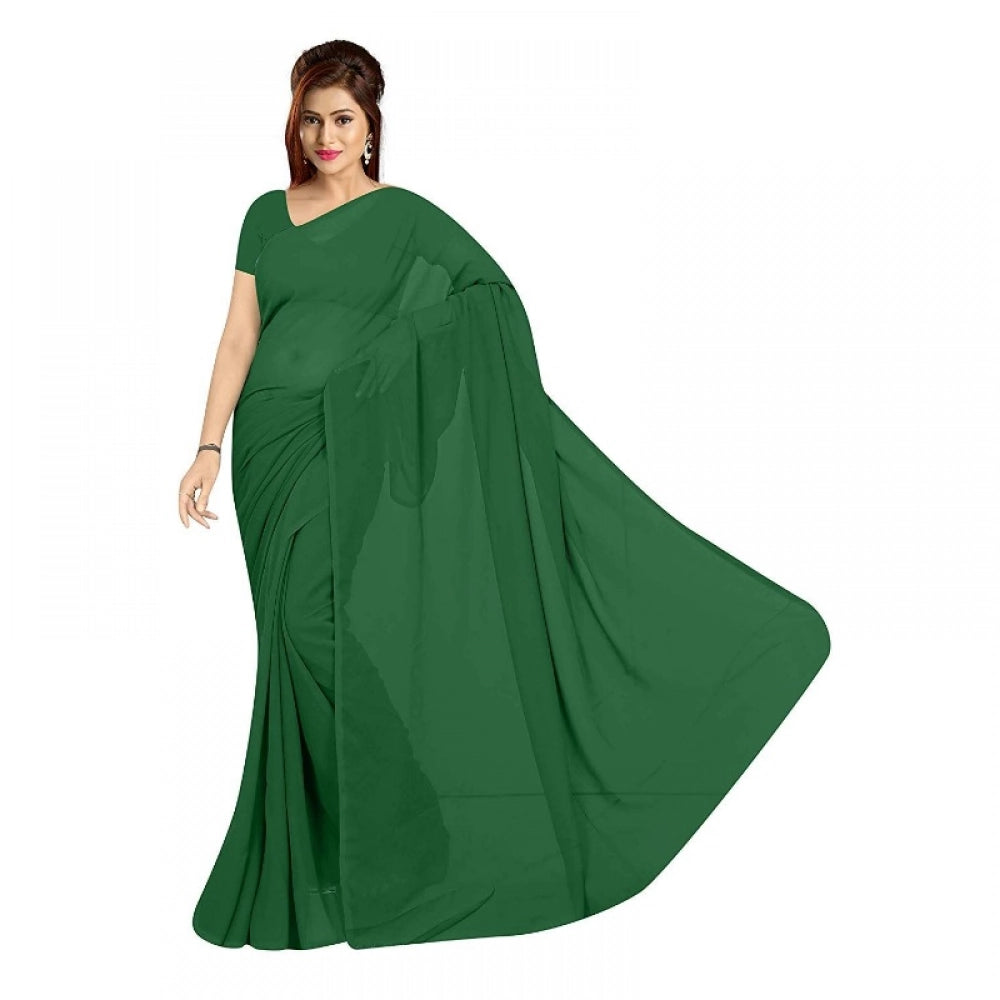 Ranili Georgette Plain Saree With Blouse