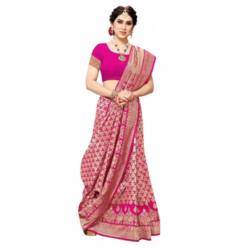 Ranili Jacquard Silk Kanjivaram Jacquard Silk Saree With Blouse