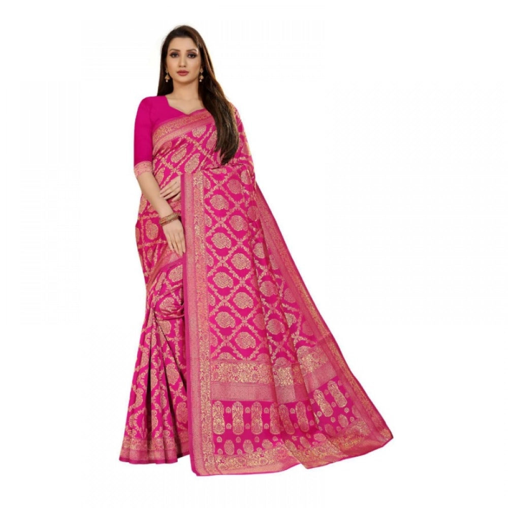 Ranili Jacquard Silk Kanjivaram Jacquard Silk Saree With Blouse