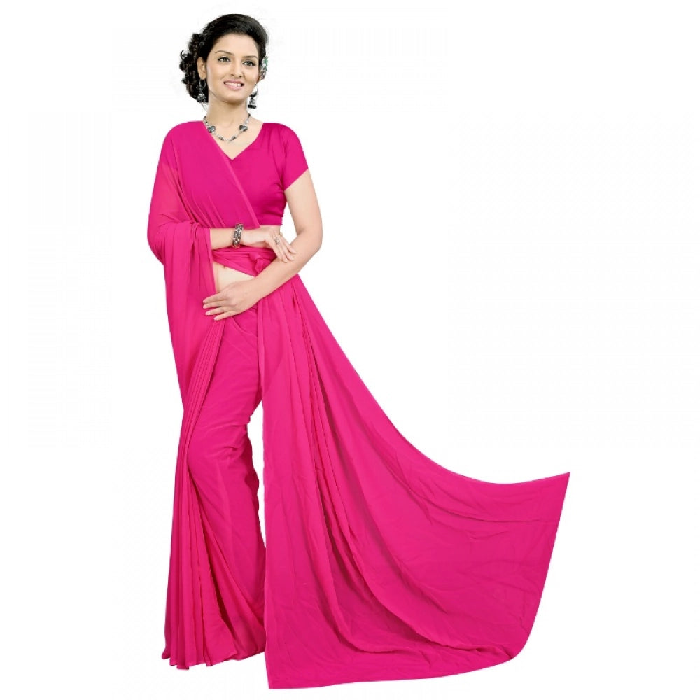 Ranili Georgette Plain Saree With Blouse