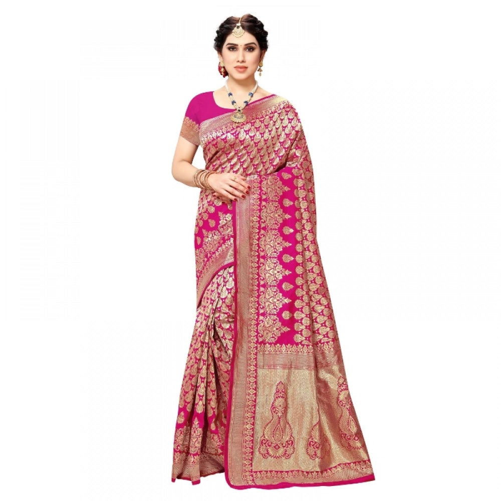 Ranili Jacquard Silk Kanjivaram Jacquard Silk Saree With Blouse