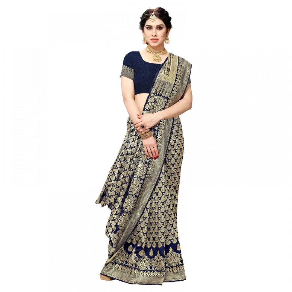 Ranili Jacquard Silk Kanjivaram Jacquard Silk Saree With Blouse