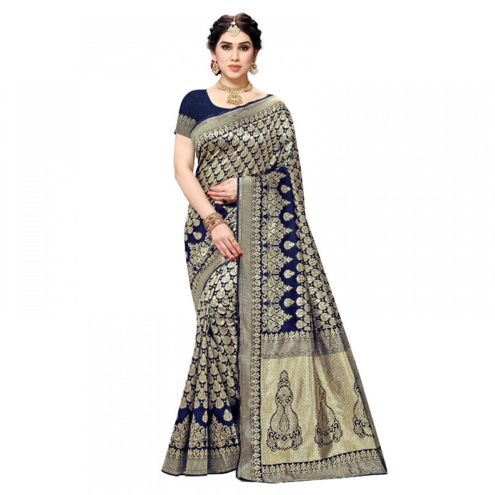 Ranili Jacquard Silk Kanjivaram Jacquard Silk Saree With Blouse