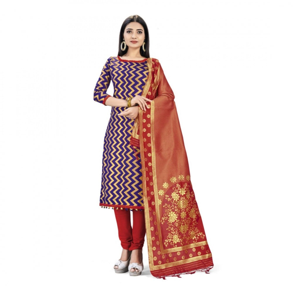 Ranili Banarasi Silk Unstitched Salwar-suit Material Premium Quality With Dupatta