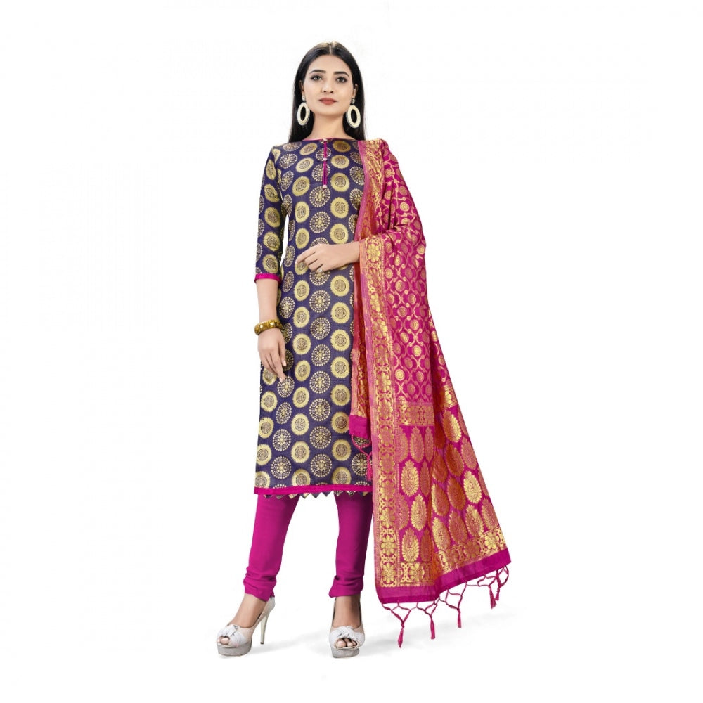 Ranili Banarasi Silk Unstitched Salwar-suit Material Premium Quality With Dupatta