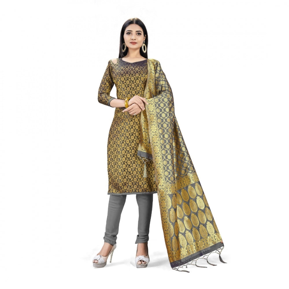 Ranili Banarasi Silk Unstitched Salwar-suit Material Premium Quality With Dupatta