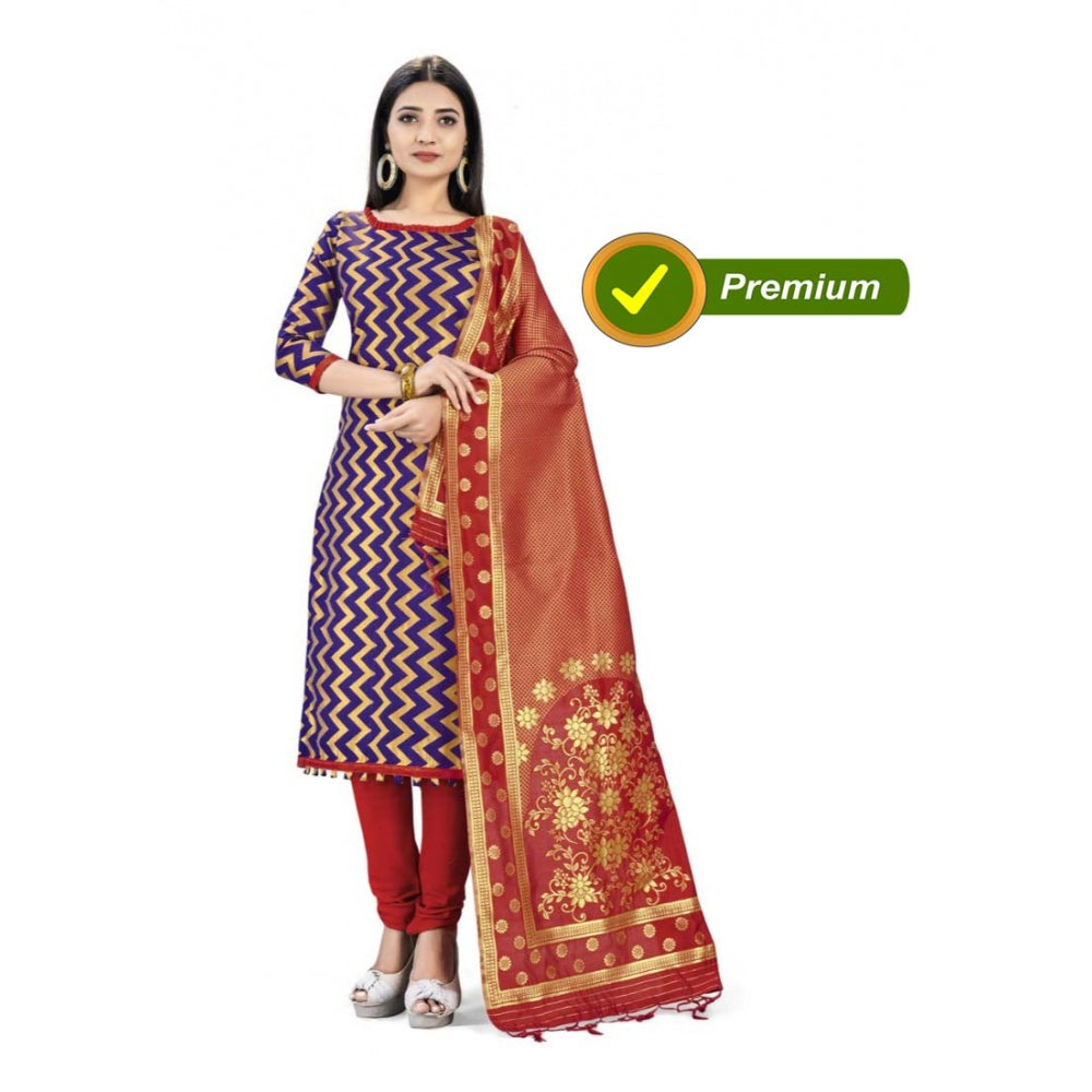 Ranili Banarasi Silk Unstitched Salwar-suit Material Premium Quality With Dupatta