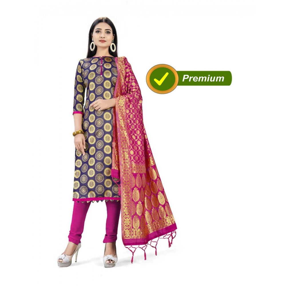 Ranili Banarasi Silk Unstitched Salwar-suit Material Premium Quality With Dupatta