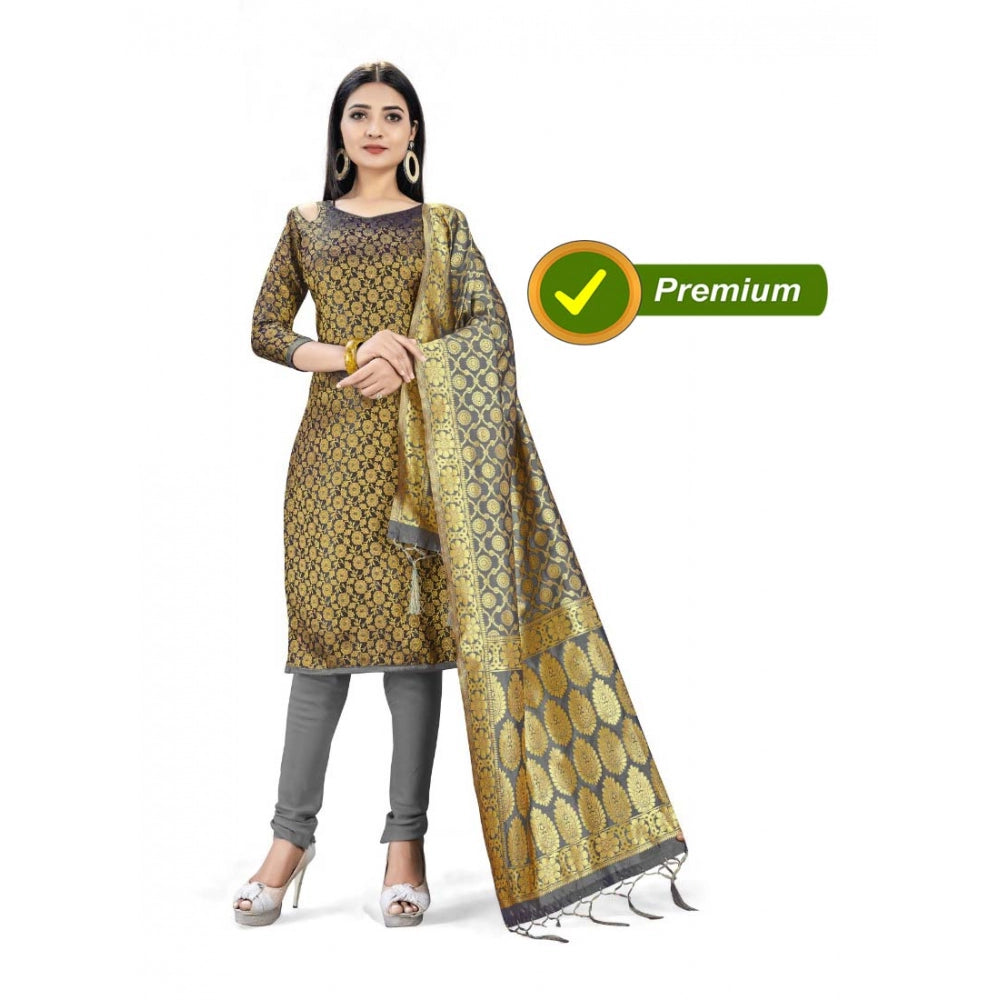 Ranili Banarasi Silk Unstitched Salwar-suit Material Premium Quality With Dupatta