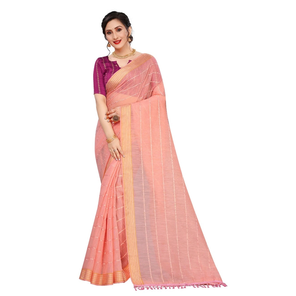 Ranili Cotton Saree With Blouse