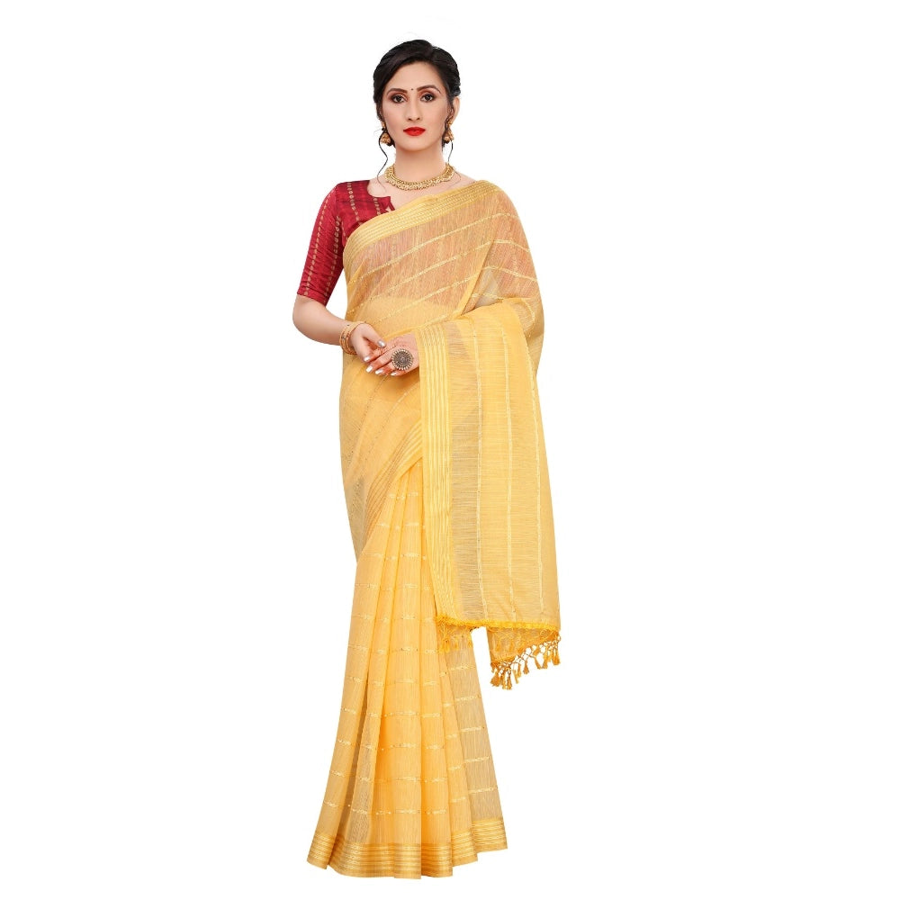 Ranili Cotton Saree With Blouse