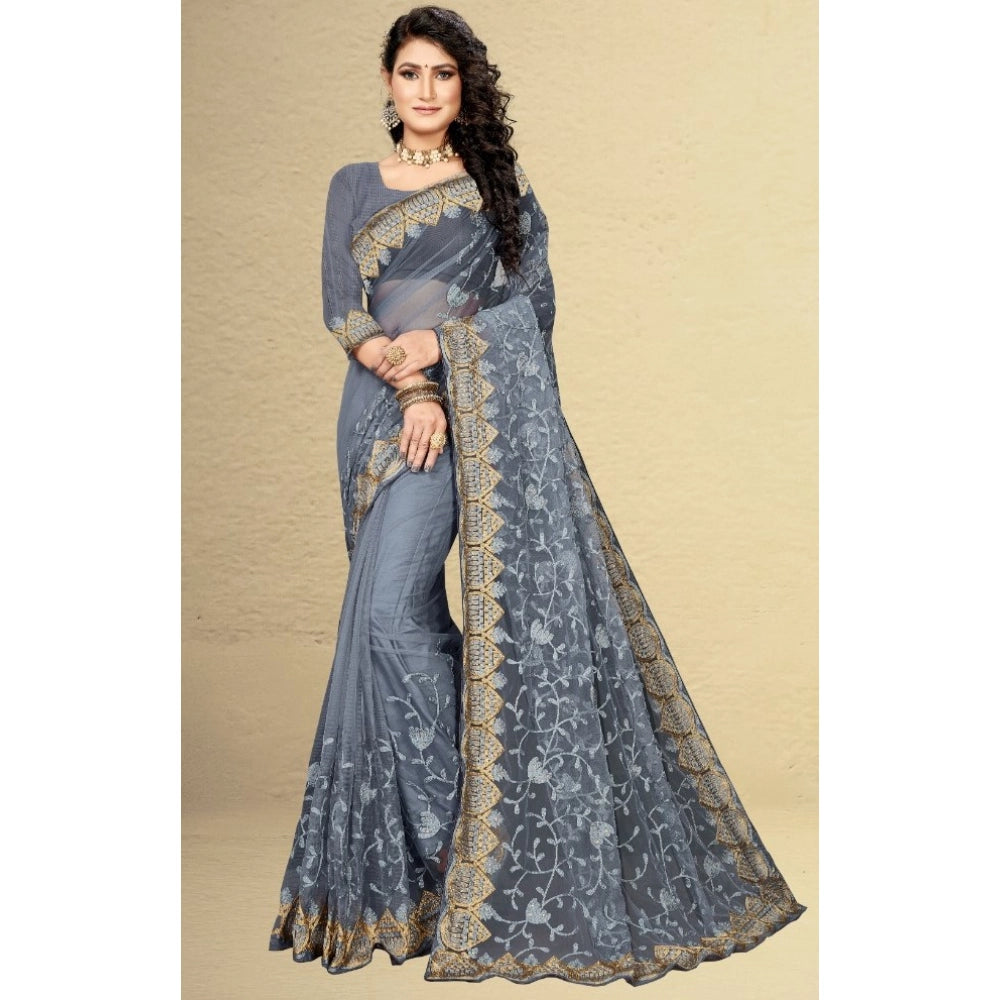 Ranili Net Saree With Blouse