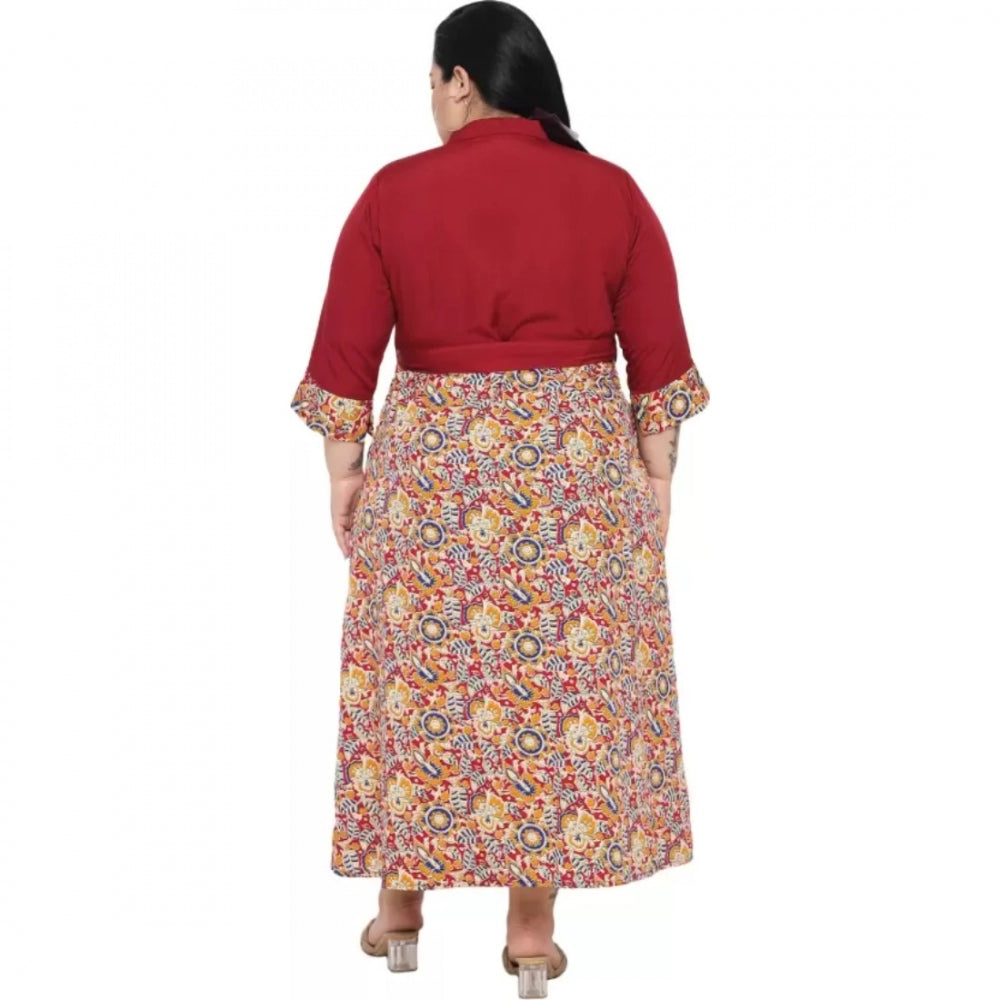 Ranili Fit And Flare Maroon Dress