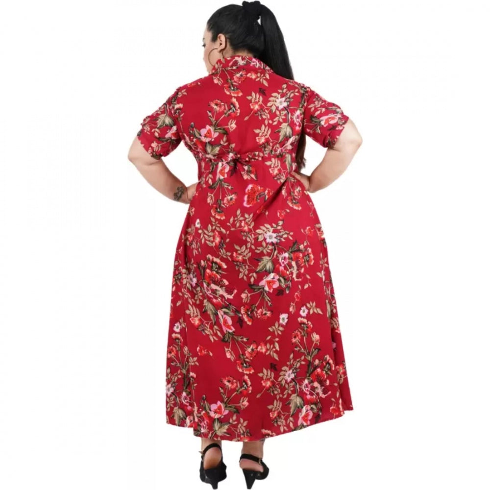 Ranili Fit And Flare Maroon Dress