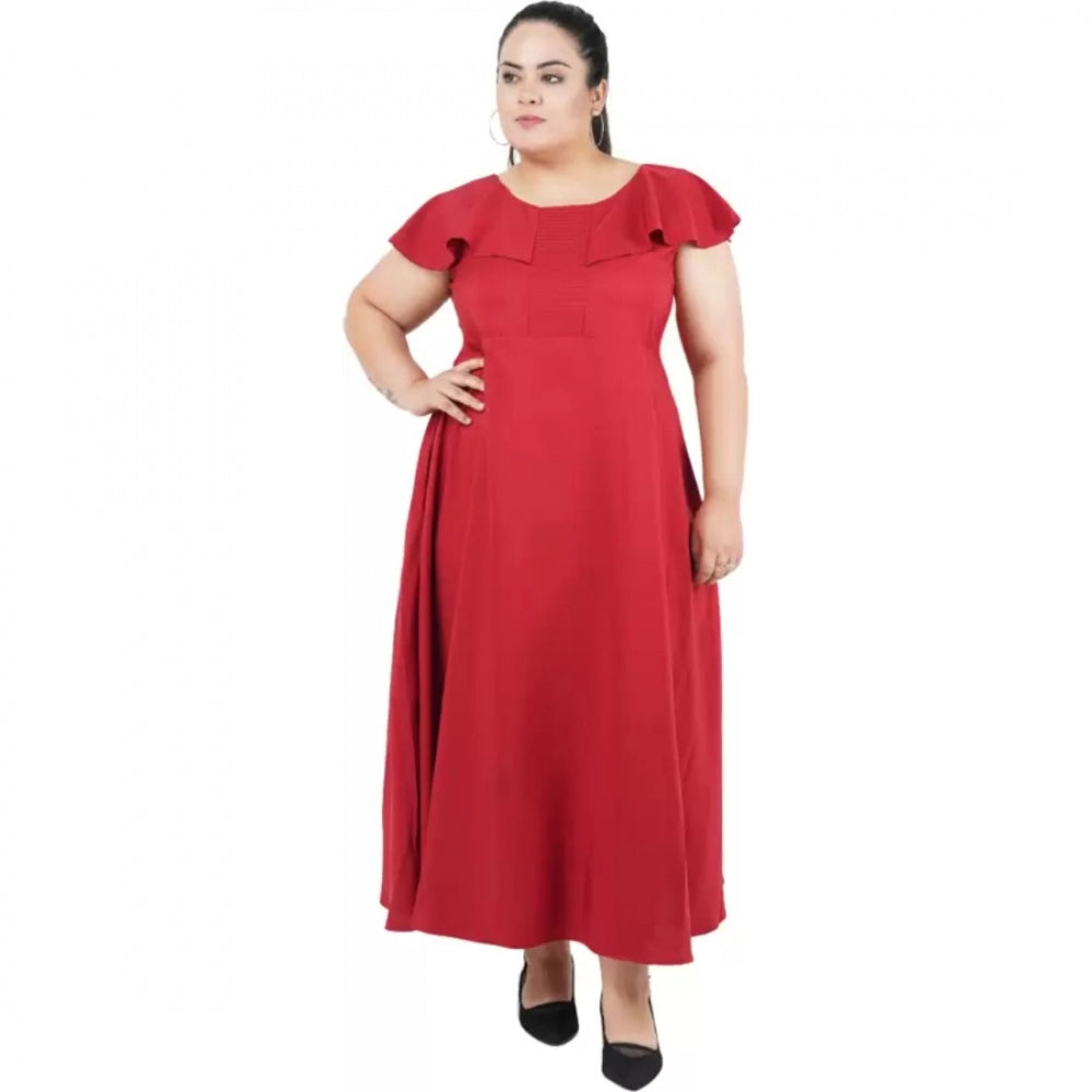 Ranili Fit And Flare Maroon Dress