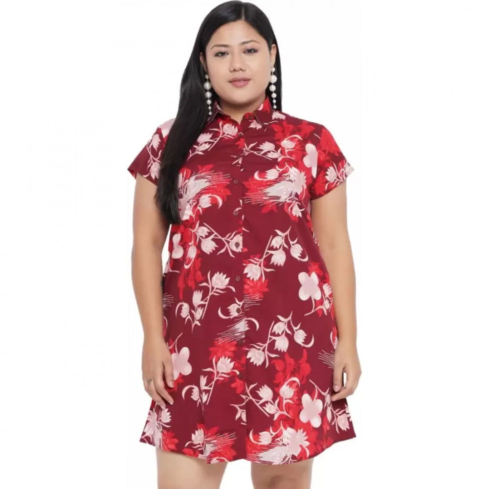 Ranili Shirt Maroon Dress