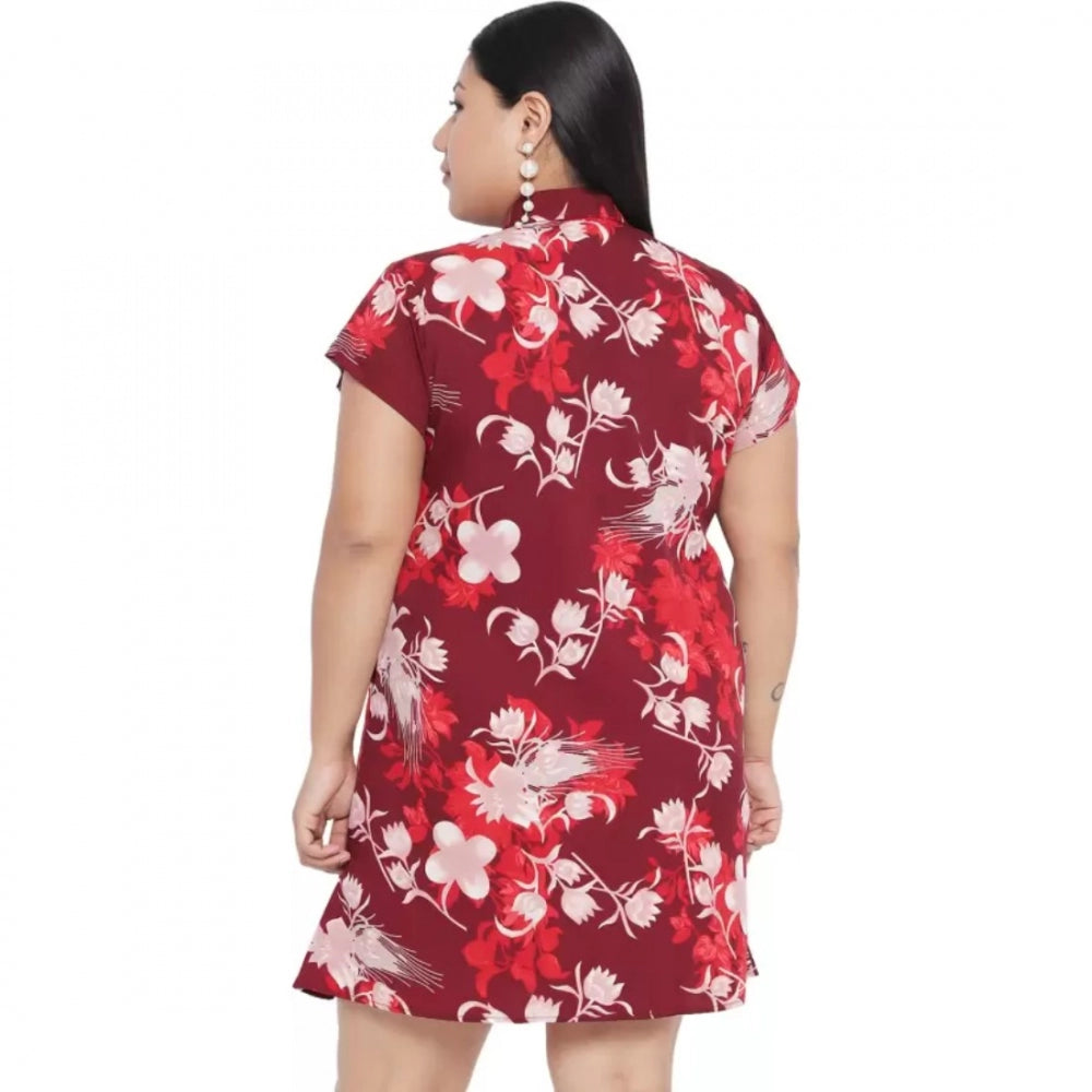 Ranili Shirt Maroon Dress