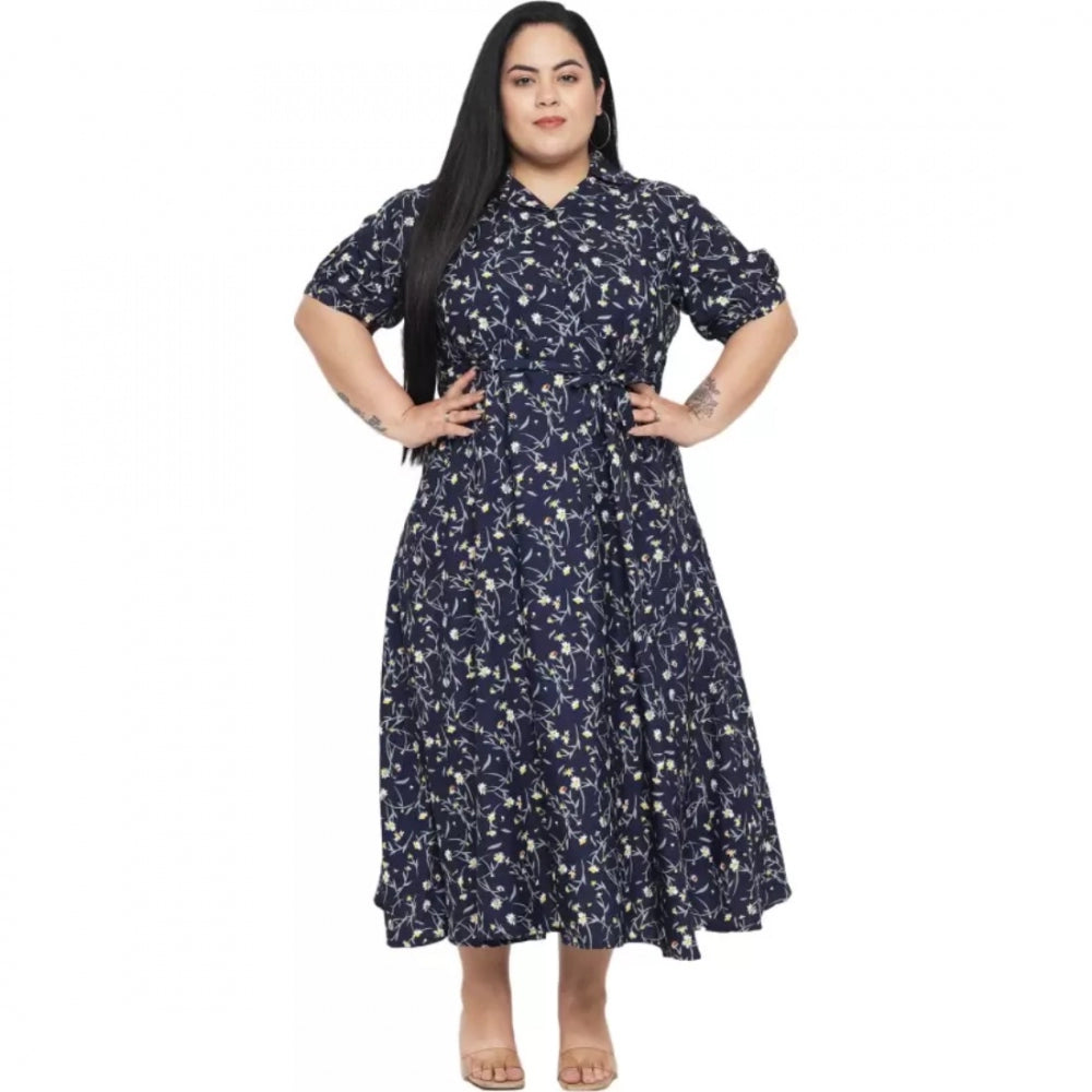 Ranili Fit And Flare Blue Dress