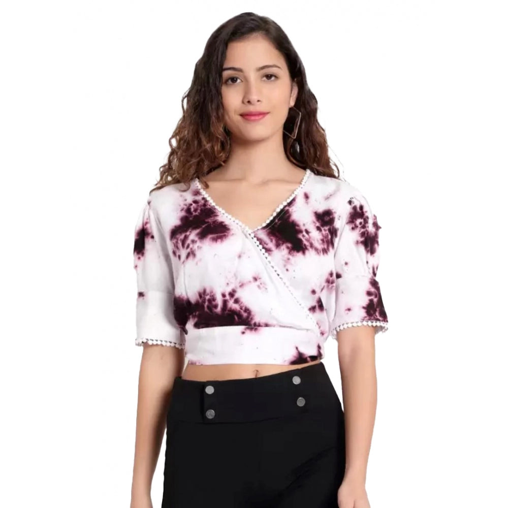 Ranili Casual Tie And Dye Purple Top