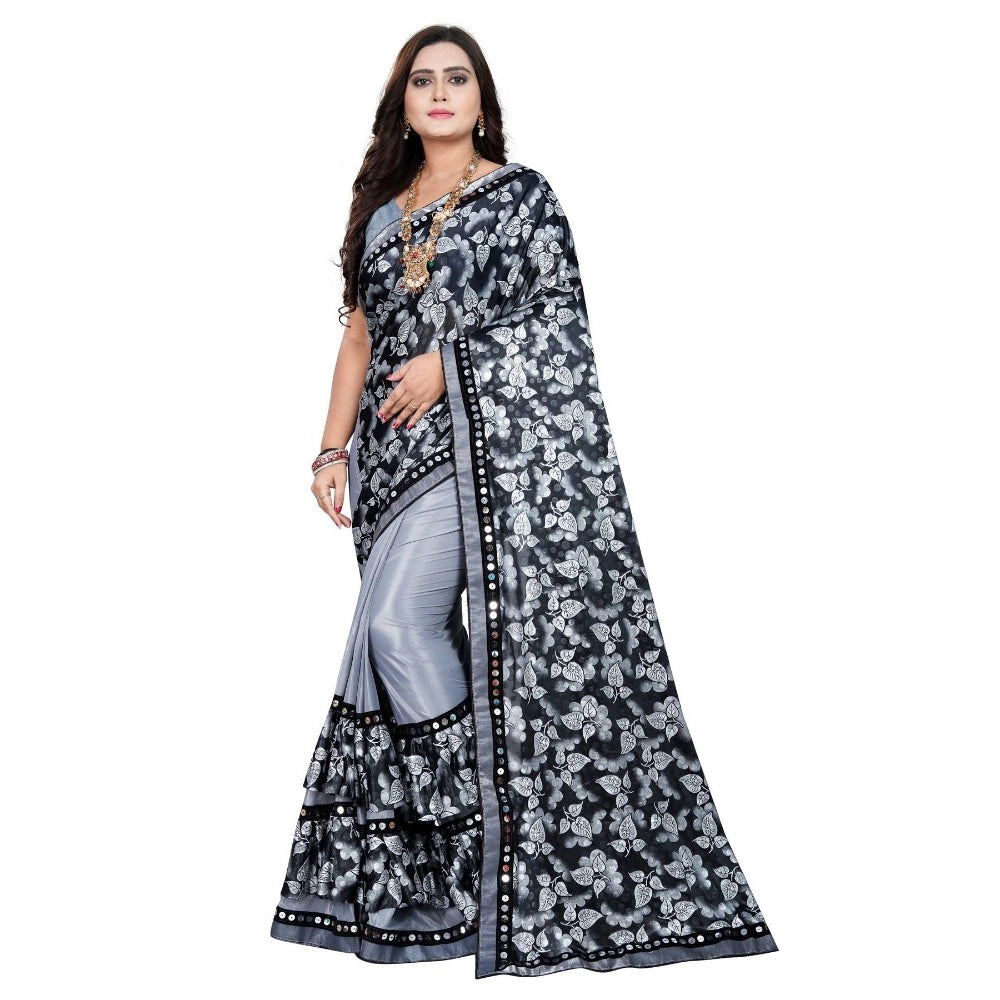 Ranili Lycra Blend Saree With Blouse