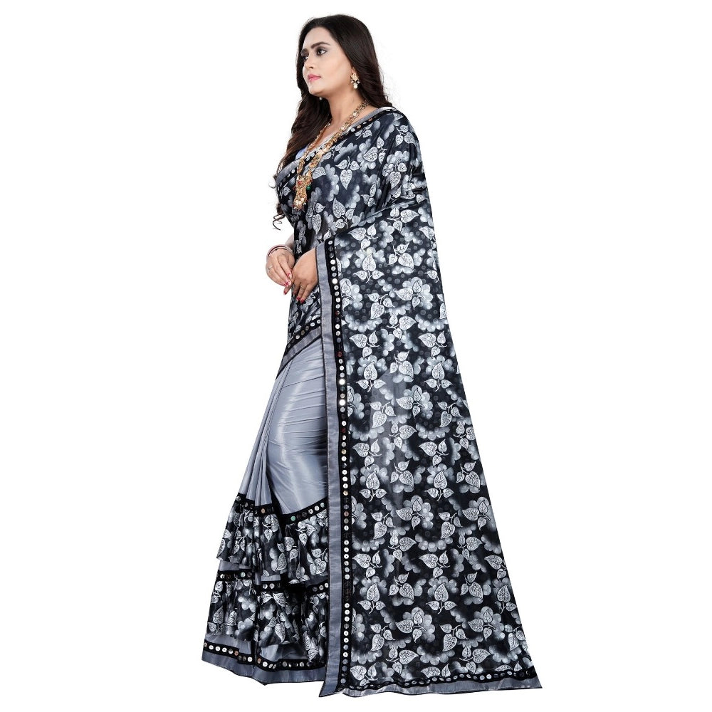 Ranili Lycra Blend Saree With Blouse