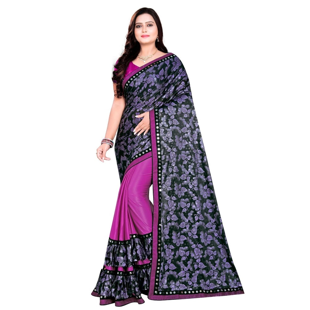 Ranili Lycra Blend Saree With Blouse