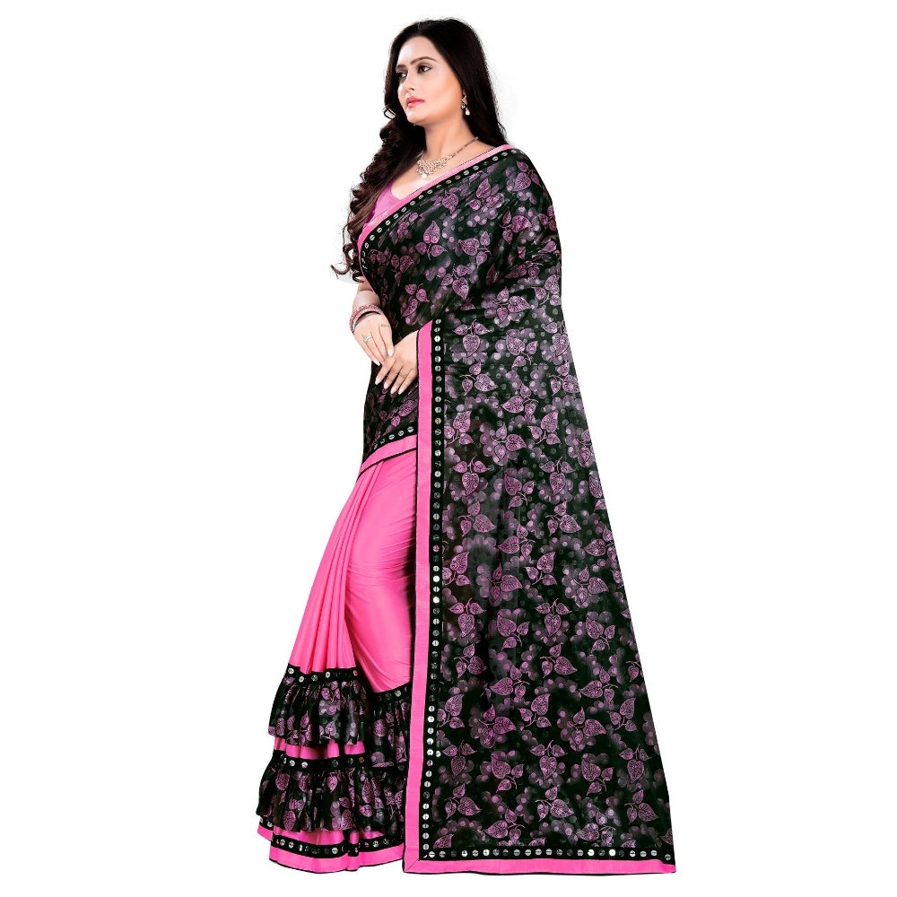Ranili Lycra Blend Saree With Blouse
