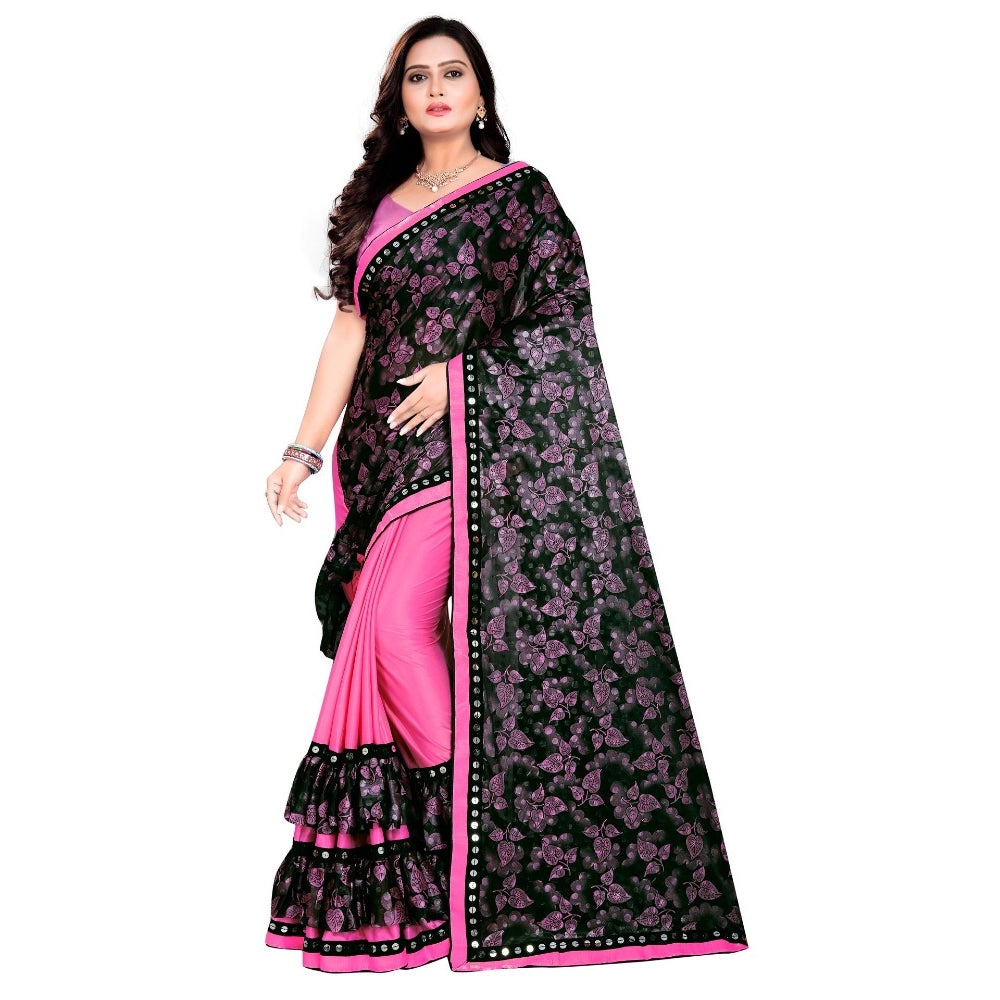 Ranili Lycra Blend Saree With Blouse