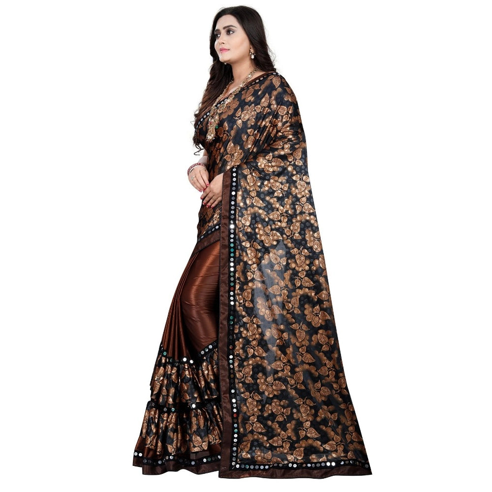 Ranili Lycra Blend Saree With Blouse