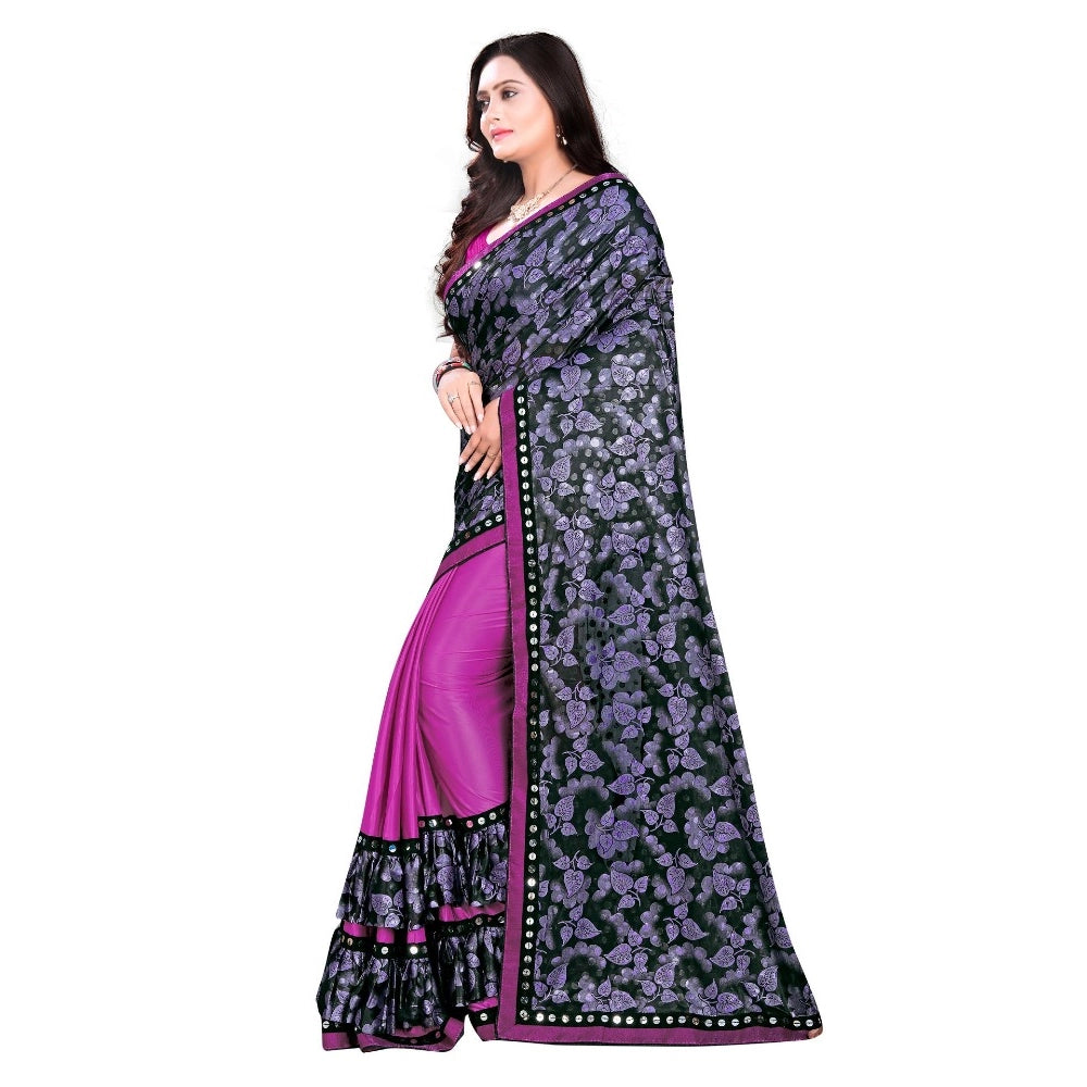 Ranili Lycra Blend Saree With Blouse