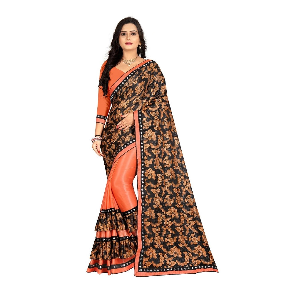 Ranili Lycra Blend Saree With Blouse