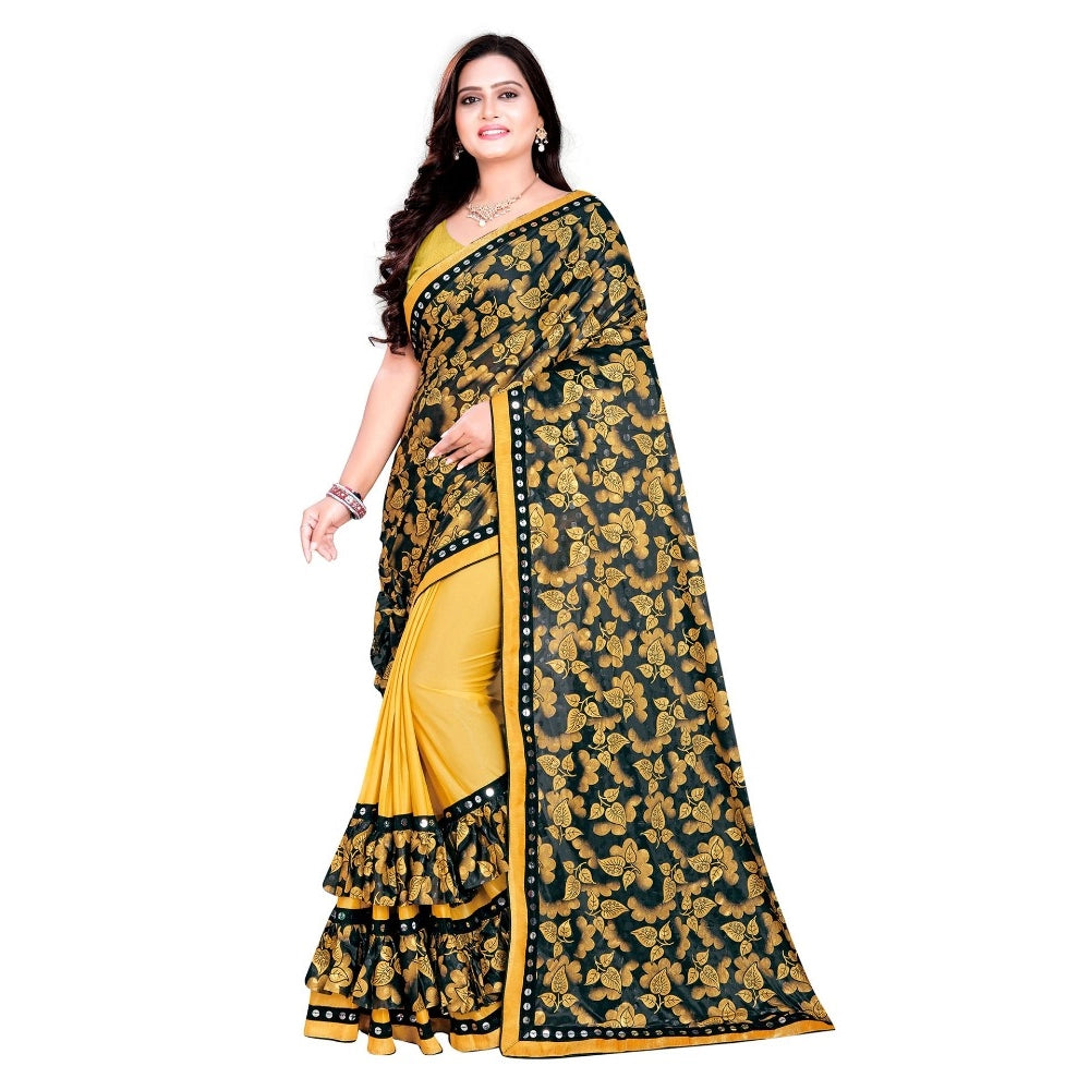 Ranili Lycra Blend Saree With Blouse