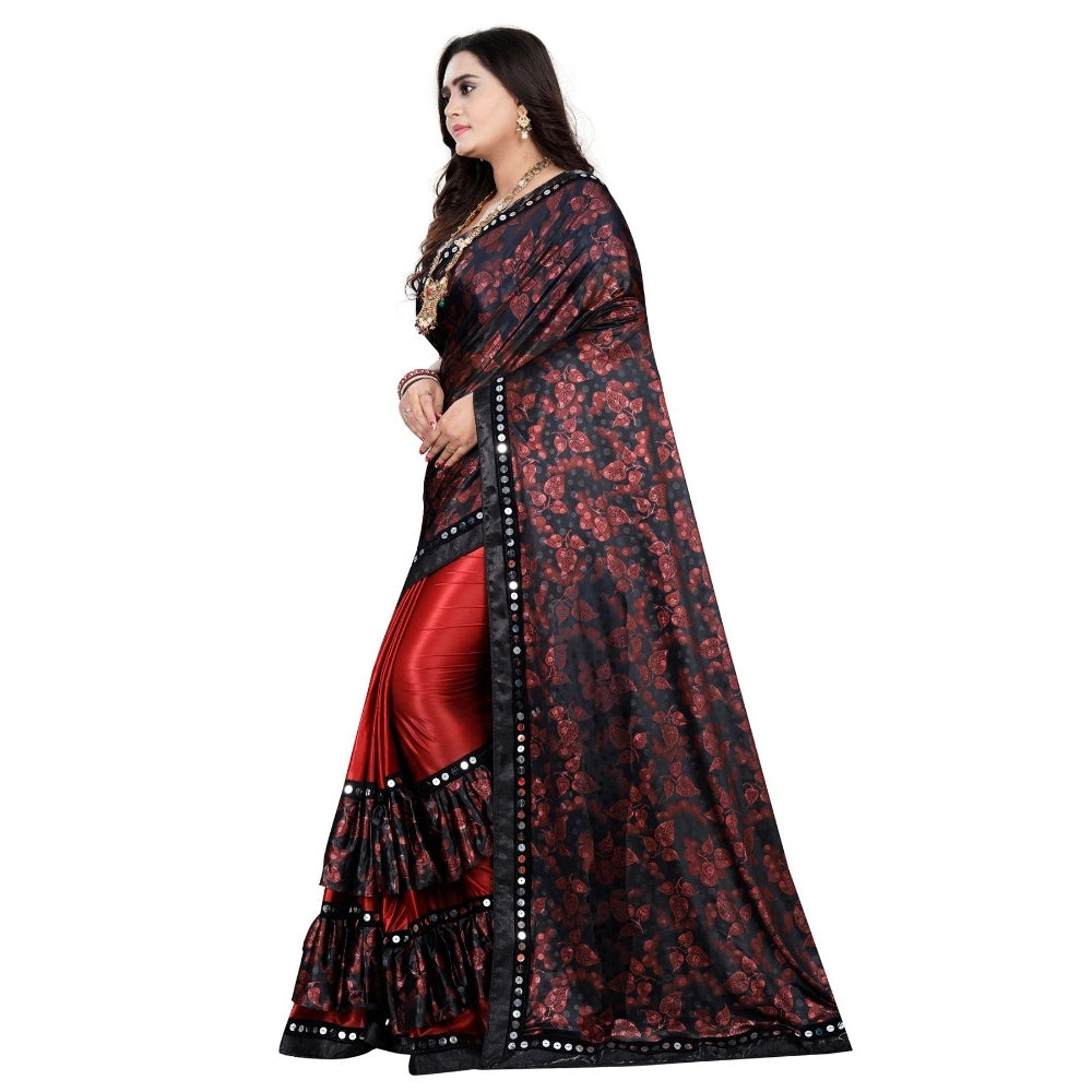 Ranili Lycra Blend Saree With Blouse