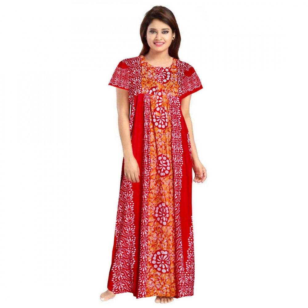 Ranili Cotton Printed Maxi Nighty
