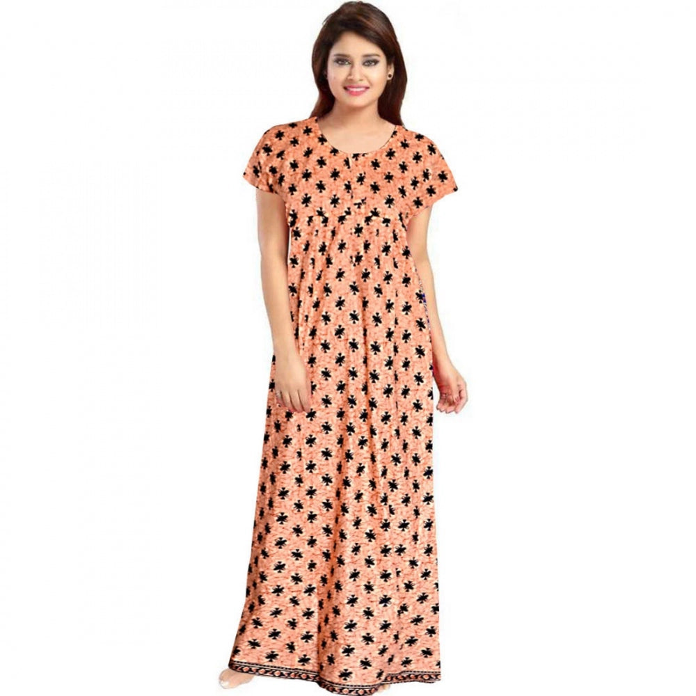 Ranili Cotton Printed Maxi Nighty